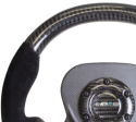 CARBON FIBER STEERING WHEEL with Suede accent 320mm CF CENTER PLATE two tone carbon