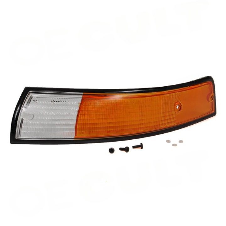 Porsche 911 1973 Lens Direction Indicator Front Left Black/White/Amber OE-Cult in the group Select car model / Porsche / Older models / OE Parts at DDESIGN Scandinavia AB (OEC-P01214)