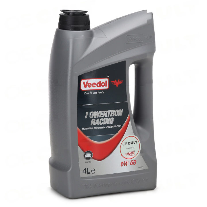 Porsche 911 (996/997) Boxster/Cayman (986/987) Engine Oil 5W50 Powertron Racing 4L Bottle OE-Cult by Veedol in the group Select car model / Porsche / 997 04-12 / OE Parts at DDESIGN Scandinavia AB (OEC-P02036)