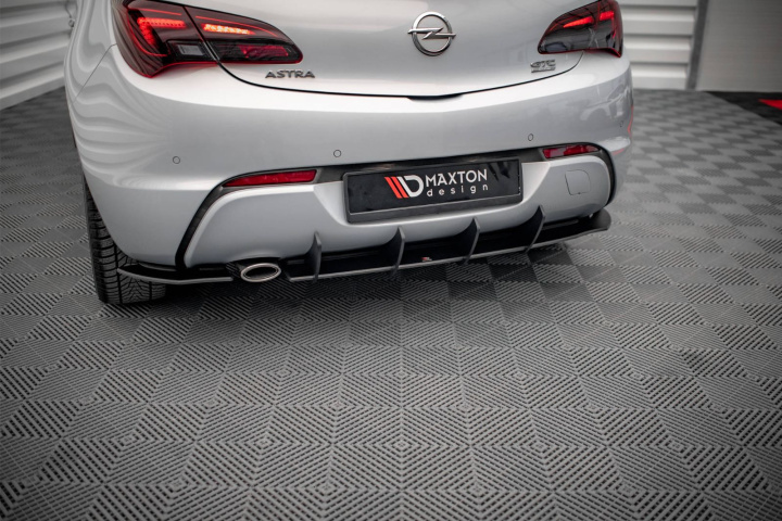 Opel Astra GTC OPC-Line J 2009-2020 Street Pro Rear Diffuser Black-Red Maxton Design in the group Select car model / Opel / Astra J 09-15 / Styling at DDESIGN Scandinavia AB (OPASJGTCOPCLINECNCRS1BBRB)