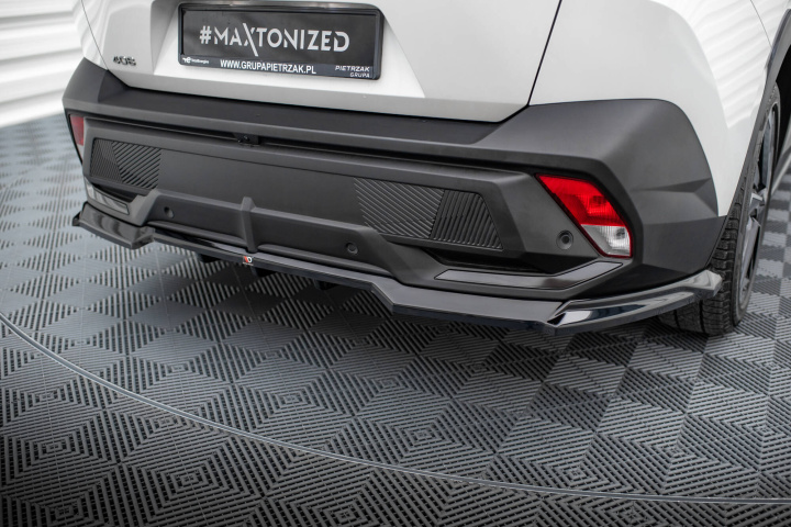 Peugeot 408 Mk1 2022+ Central Rear Splitter (With Vertical Bars) V.1 Maxton Design in the group Select car model / Peugeot / 408 at DDESIGN Scandinavia AB (PE-408-1-RD1G-RD2G)