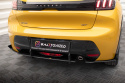 Peugeot 208 GT Mk2 2019-2023 Street Pro Rear Side Splitters + Flaps Black-Red + Gloss Flaps Maxton Design