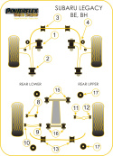 Legacy BE & BH 98-04 Front Arm Rear Bush - Caster Adjust Powerflex