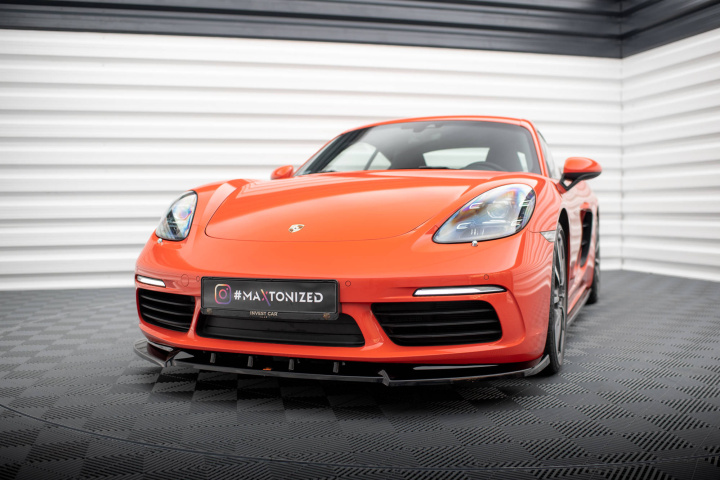 Porsche 718 Cayman 982c 2016+ Front Splitter V.1 Maxton Design in the group Select car model / Porsche / 718 Cayman & Boxster 16+ at DDESIGN Scandinavia AB (PO-CA-718-FD1G)