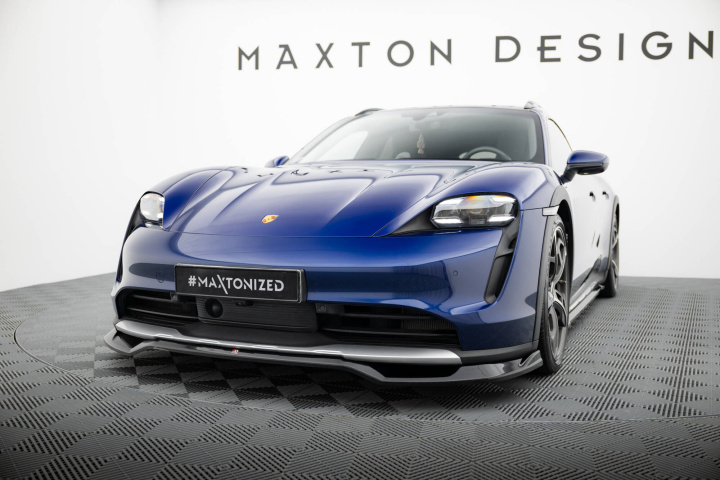 Porsche Taycan Cross Turismo 4S 2019-2024 Front Splitter Maxton Design in the group Select car model / Porsche / Taycan 19+ at DDESIGN Scandinavia AB (PO-TAY-1-4S-CT-FD1G)