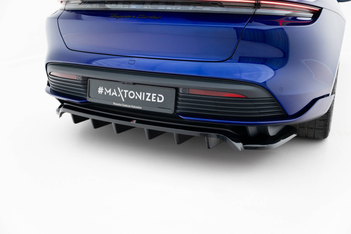 Porsche Taycan Turbo S Mk1 2019-2024 Rear Splitter (with vertical bars) Maxton Design in the group Select car model / Porsche / Taycan 19+ at DDESIGN Scandinavia AB (PO-TAY-1-TURBO-S-RD1GRD2G)