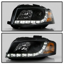 Audi A3 06-08 Projector Headlights DRL - Black Spyder Auto