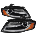Audi A4 09-12 Projector Headlights DRL LED - Black Spyder Auto