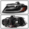 Audi A4 09-12 Projector Headlights DRL LED - Black Spyder Auto