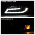 Audi A4 09-12 Projector Headlights DRL LED - Black Spyder Auto