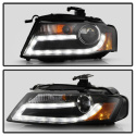 Audi A4 09-12 Projector Headlights - Xenon/HID Model Only DRL LED - Black Spyder Auto