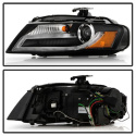 Audi A4 09-12 Projector Headlights - Xenon/HID Model Only DRL LED - Black Spyder Auto