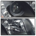 Audi A6 02-04 Projector Headlights - Halogen Model Only (not compatible with Xenon/HID Model ) - DRL - Black Spyder Auto