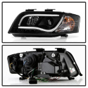 Audi A6 02-04 Projector Headlights - Halogen Model Only ( Not Compatible with Xenon/HID Model ) Light Tube DRL - Black Spyder Auto