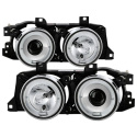 BMW E34 5-Series 89-94 / BMW E32 7-Series 88-92 Projector Headlights - WILL NOT FIT 750 - LED Halo - Chrome Spyder Auto