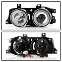 BMW E34 5-Series 89-94 / BMW E32 7-Series 88-92 Projector Headlights - WILL NOT FIT 750 - LED Halo - Chrome Spyder Auto