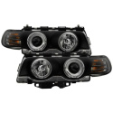 BMW E38 7-Series 99-01 Projector Headlights 1PC - Xenon/HID Model Only LED Halo - Black Spyder Auto