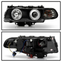 BMW E38 7-Series 99-01 Projector Headlights 1PC - Xenon/HID Model Only LED Halo - Black Spyder Auto