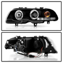 BMW E46 3-Series 00-03 2DR / M3 01-06 2DR 1PC Projector Headlights - LED Halo - LED ( Replaceable LEDs ) - Black Spyder Auto