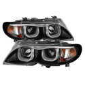 BMW E46 3-Series 02-05 4DR Projector Headlights 1PC - 3D Halo - Black Spyder Auto