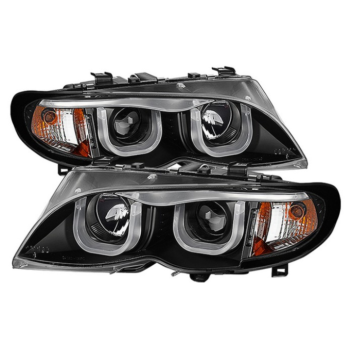 BMW E46 3-Series 02-05 4DR Projector Headlights 1PC - 3D Halo - Black Spyder Auto in the group Select car model / BMW / 3-series (E46) 1998-2005 / Styling / Lights at DDESIGN Scandinavia AB (PRO-YD-BMWE4602-4D-3DDRL-)