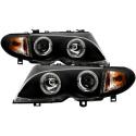 BMW E46 3-Series 02-05 4DR Projector Headlights 1PC - LED Halo - Black Spyder Auto