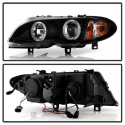 BMW E46 3-Series 02-05 4DR Projector Headlights 1PC - LED Halo - Black Spyder Auto