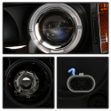 BMW E46 3-Series 02-05 4DR Projector Headlights 1PC - LED Halo - Black Spyder Auto