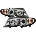 BMW E46 3-Series 02-05 4DR Projector Headlights 1PC - LED Halo - Chrome Spyder Auto