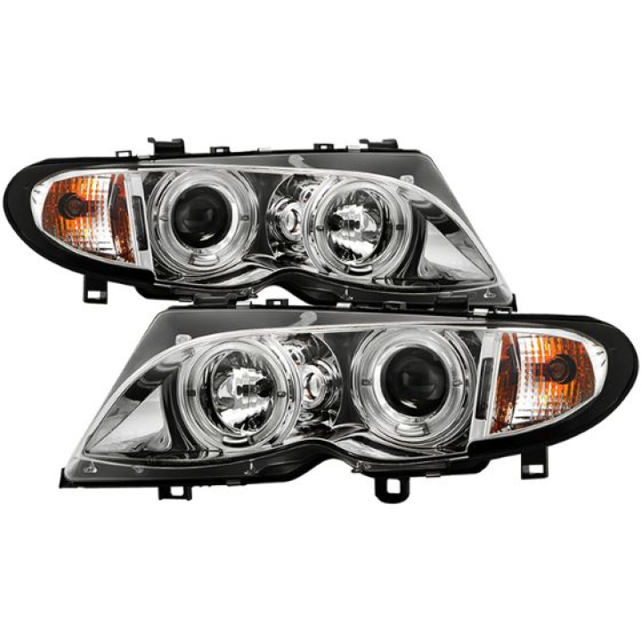 BMW E46 3-Series 02-05 4DR Projector Headlights 1PC - LED Halo - Chrome Spyder Auto in the group Select car model / BMW / 3-series (E46) 1998-2005 / Styling / Lights at DDESIGN Scandinavia AB (PRO-YD-BMWE4602-4D-AM-C)