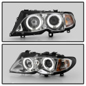 BMW E46 3-Series 02-05 4DR Projector Headlights 1PC - LED Halo - Chrome Spyder Auto