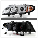 BMW E46 3-Series 02-05 4DR Projector Headlights 1PC - LED Halo - Chrome Spyder Auto