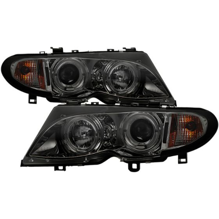 BMW E46 3-Series 02-05 4DR Projector Headlights 1PC - LED Halo - Smoke Spyder Auto in the group Select car model / BMW / 3-series (E46) 1998-2005 / Styling / Lights at DDESIGN Scandinavia AB (PRO-YD-BMWE4602-4D-AM-SM)