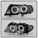 BMW E46 3-Series 02-05 4DR Projector Headlights 1PC - LED Halo - Smoke Spyder Auto