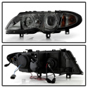 BMW E46 3-Series 02-05 4DR Projector Headlights 1PC - LED Halo - Smoke Spyder Auto