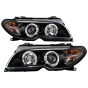 BMW E46 3-Series 04-06 2 DR Projector Headlight LED Halo - Black Spyder Auto