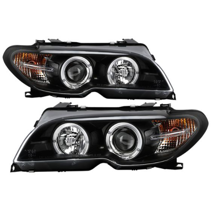 BMW E46 3-Series 04-06 2 DR Projector Headlight LED Halo - Black Spyder Auto in the group Select car model / BMW / 3-series (E46) 1998-2005 / Styling / Lights at DDESIGN Scandinavia AB (PRO-YD-BMWE4604-2DR-HL-BK)