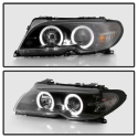 BMW E46 3-Series 04-06 2 DR Projector Headlight LED Halo - Black Spyder Auto