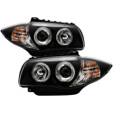 BMW E87 1-Series 08-11 Projector Headlights - LED Halo - Black Spyder Auto