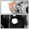 BMW E90 3-Series 06-08 4DR Projector Headlights - LED Halo - Amber Reflector - Replaceable Eyebrow Bulb - Chrome Spyder Auto