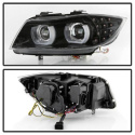 BMW E90 / E91 3-Series 09-12 Projector Headlights - LED Halo (Not Compatible With Halogen Model Not Compatible With HID Model Without AFS) - Black Spyder Auto