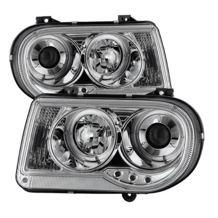 Chrysler 300C 05-10 Projector Headlights - LED Halo - LED ( Replaceable LEDs ) - Chrome - Spyder Auto in the group Select car model / Chrysler / 300C 05- / Styling at DDESIGN Scandinavia AB (PRO-YD-C300C-HL-C)