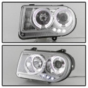 Chrysler 300C 05-10 Projector Headlights - LED Halo - LED ( Replaceable LEDs ) - Chrome - Spyder Auto