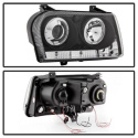 Chrysler 300 05-08 Projector Headlights - LED Halo - LED ( Replaceable LEDs ) - Black - Spyder Auto