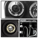 Chrysler 300 05-08 Projector Headlights - LED Halo - LED ( Replaceable LEDs ) - Black - Spyder Auto