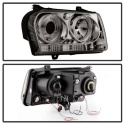 Chrysler 300 05-08 Projector Headlights - LED Halo - LED ( Replaceable LEDs ) - Smoke - Spyder Auto