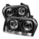 Chrysler 300 09-10 Projector Headlights - LED Halo - LED ( Replaceable LEDs ) - Black - Spyder Auto