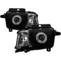 Chevy Camaro 10-13 Projector Headlights Dual Halo - LED Halo - Black - High/Low H7 (Included) Spyder Auto