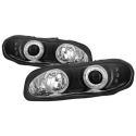 Chevy Camaro 98-02 Projector Headlights - LED Halo - LED ( Replaceable LEDs ) - Black - High 9005 (Not Included) - Low H1 (Included) Spyder Auto