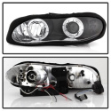 Chevy Camaro 98-02 Projector Headlights - LED Halo - LED ( Replaceable LEDs ) - Black - High 9005 (Not Included) - Low H1 (Included) Spyder Auto